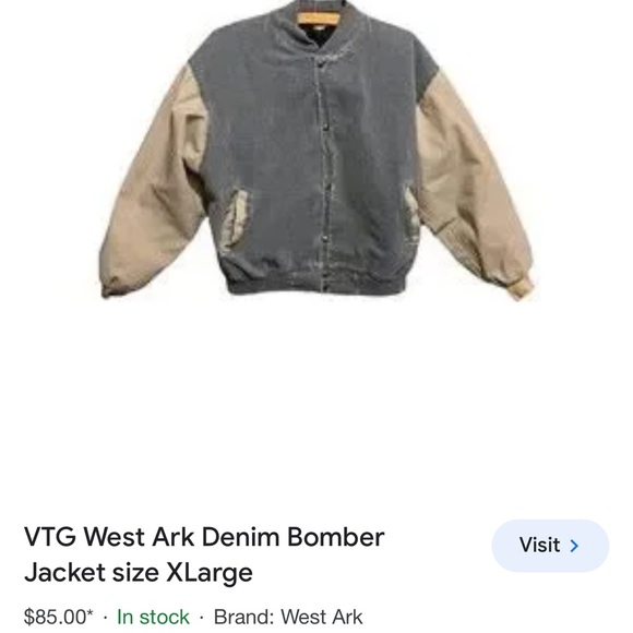 Vintage denim bomber jacket - Picture 2 of 7